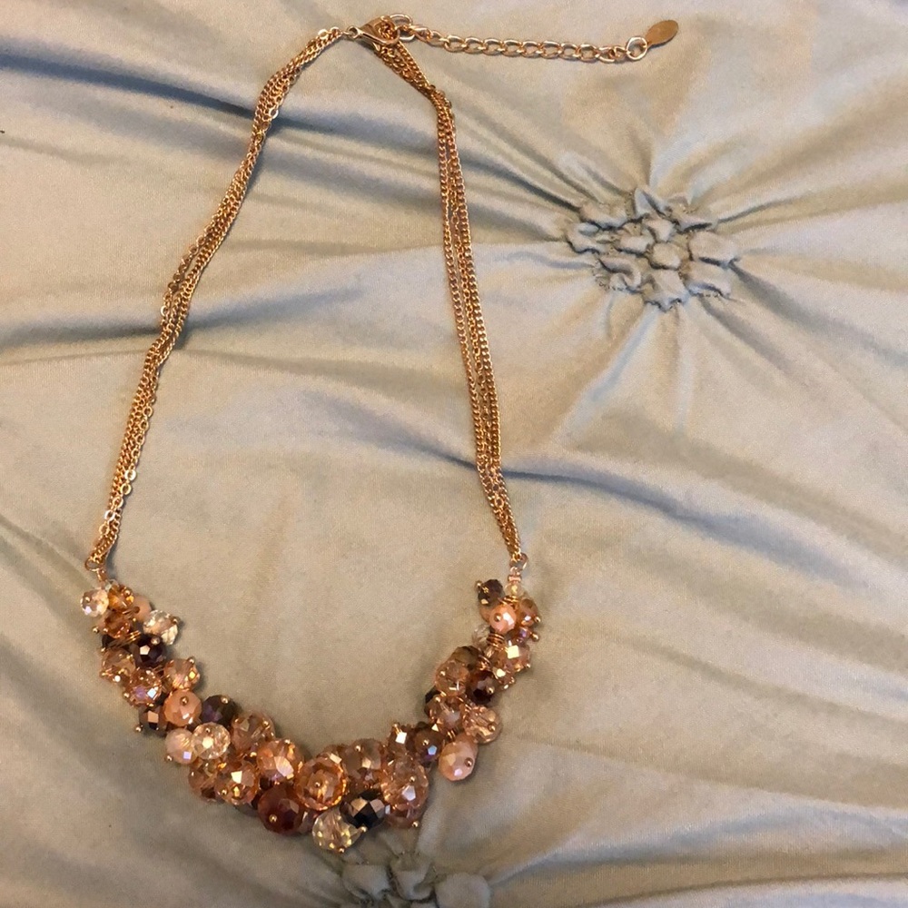 Ali Kahn NewYork crystal beaded cluster necklace